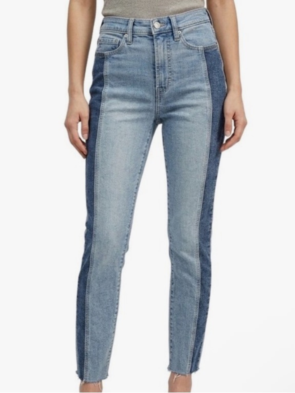 Gap Two-Tone Stripe Vintage High Rise Straight  Jeans